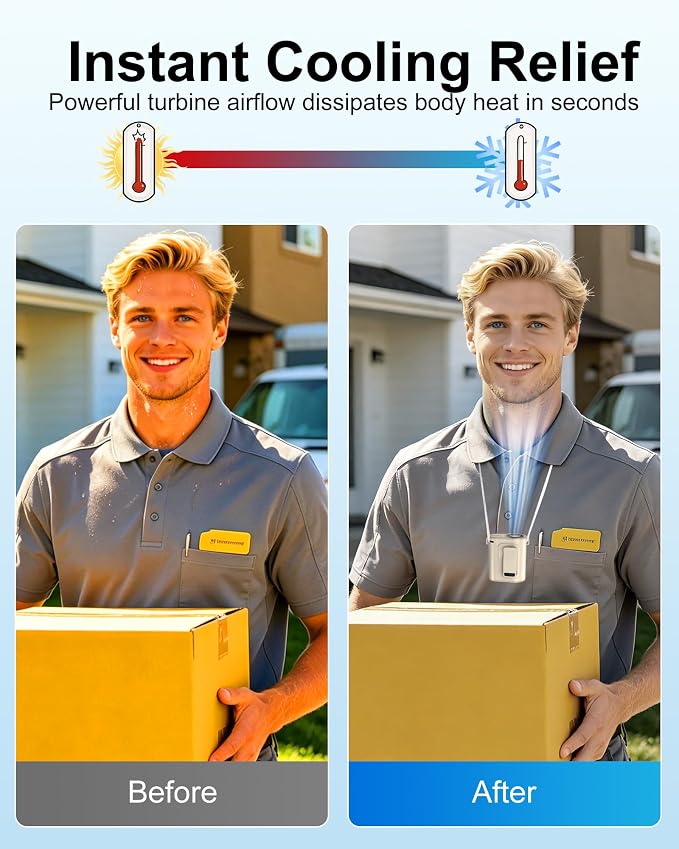 Portable Waist Fan, Ultra Lightweight Wearable Clip On Fan for Shirt, Mini Personal Neck Fan for Travel, Hands Free Belt Fan with Strong Airflow, Rechargeable Small Body Fan for Women & Men - Image 8