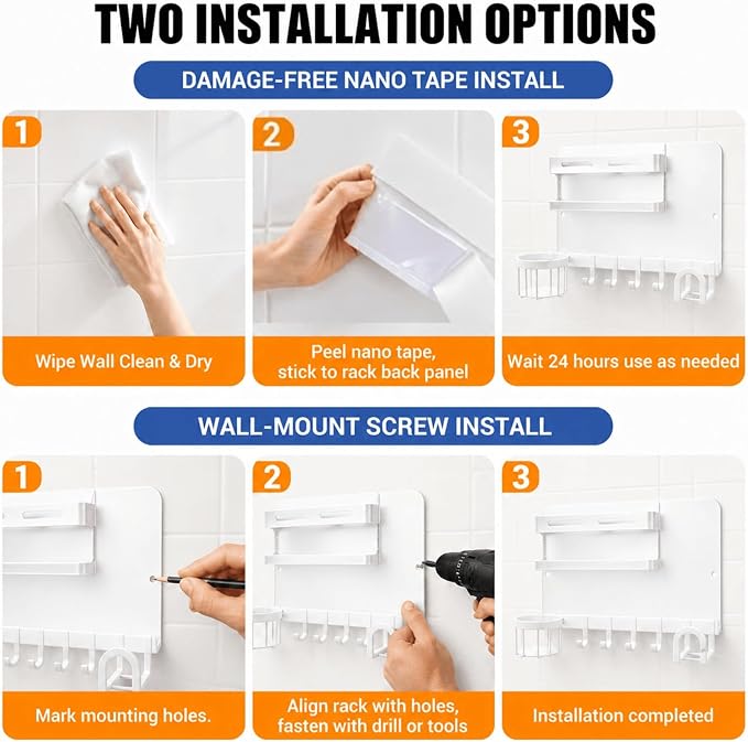 Metal Bedside Wall Shelf,【No Drill】 Wall Organizer for Dorm Teen Room Decor | Floating Bedside Shelf Wall Mount Nightstand for Bedroom, Loft Bed, Bunk Bed, Small Room Stuff, Teen Girl, RV Shelves, Dorm - Image 7