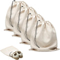 4 Pcs Travel Shoe Bags for Packing with Drawstring,17.7" x 13.8",Beige | Dust Resistant,Machine Washable & Reusable Storage Pouch,Drawstring Closure,Travel Essentials for Women & Men by LAKEOFFIRE