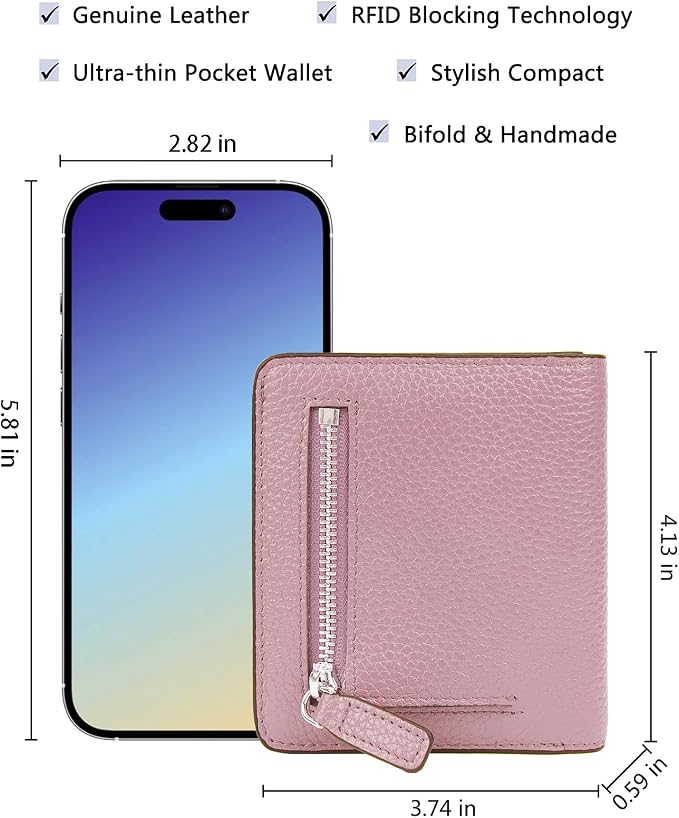 Small Leather Wallet for Women, Ladies Credit Card Holder RFID Blocking Women's Mini Bifold Pocket Purse - Image 5