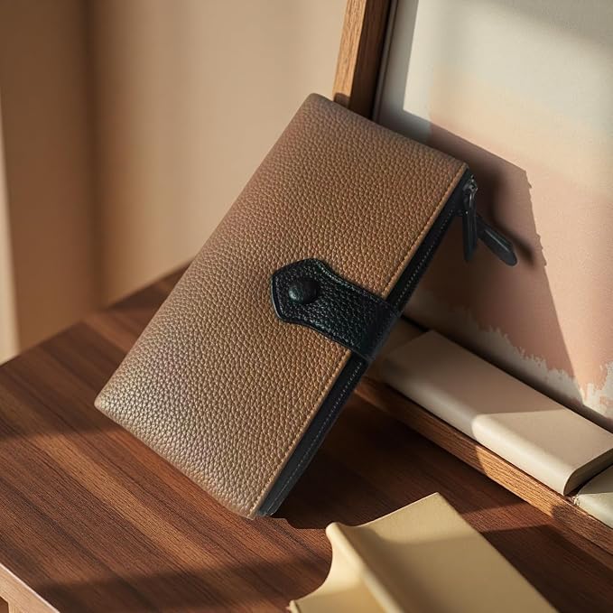 Women Slim Wallet Rfid Blocking With Passport And Credit Cards Holder Purse For Minimalist Soft Leather Zipper Monederos (brown) - Image 8