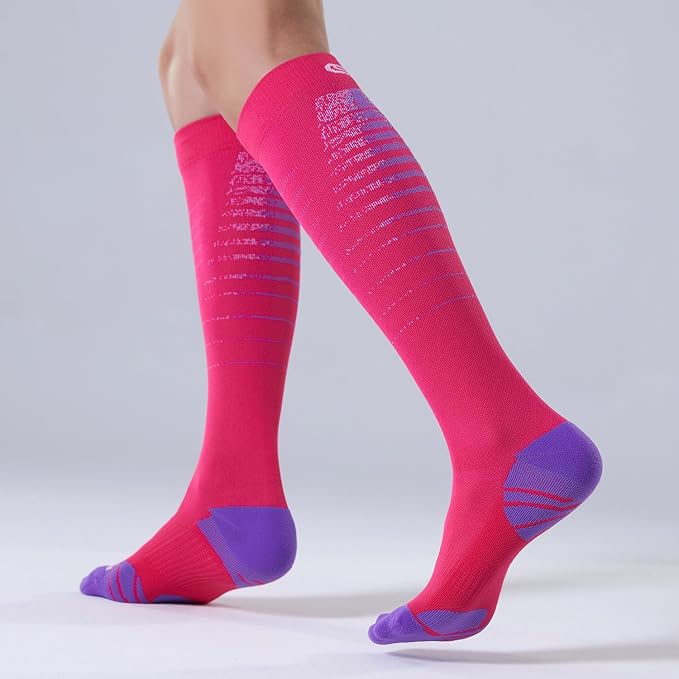 CS CELERSPORT 3/4 Pairs Compression Socks for Men Women Size 6-12 | Knee High Support Socks for Running Nurses Pregnancy Travel Daily Wear - Image 5