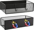 Magnetic Basket Organizer with 2 Hooks, Strong Magnetic Shelf for Fridge | Metal Mesh Storage Basket for Refrigerator, Kitchen, Garage, Office and Pegboard by Unknown