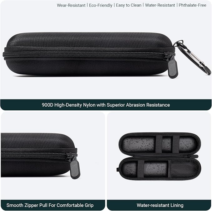 Nincha Compact Electric Toothbrush Travel Case, EVA Protective Storage Bag for Philips Sonicare/Oral-B, Waterproof Portable Carrying Case with Mesh Pocket & Elastic Bands (Black) - Image 4