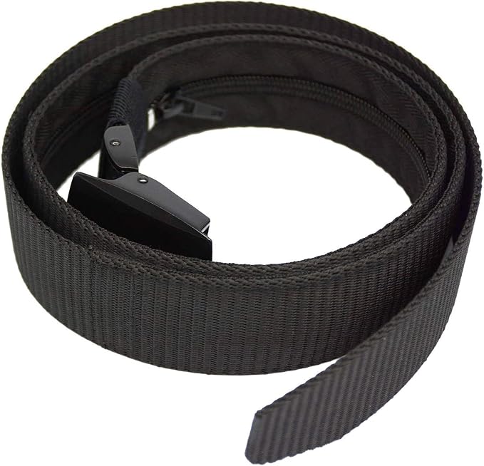 Money Belts for Travel for Men, Nylon Military Tactical Mens with Zinc Alloy Buckle, Security Money Belt with Hidden Money Pocket - Black - Image 6