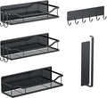 Magnetic Spice Rack,Multifunctional Magnetic Shelf for Washing Machine,Refrigerator,Microwave,and Any Metal Surface,Powerful Magnetic Shelves Include Magnetic Paper Towel Holder (5 pcs - Black) by MIMIyasha