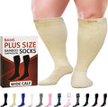 BAMS Plus Size Compression Socks Wide Calf XL XXL XXXL – Graduated Knee-High Support, Viscose from Bamboo Easy-On/Easy-Off by BAMS