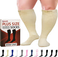 BAMS Plus Size Compression Socks Wide Calf XL XXL XXXL – Graduated Knee-High Support, Viscose from Bamboo Easy-On/Easy-Off by BAMS