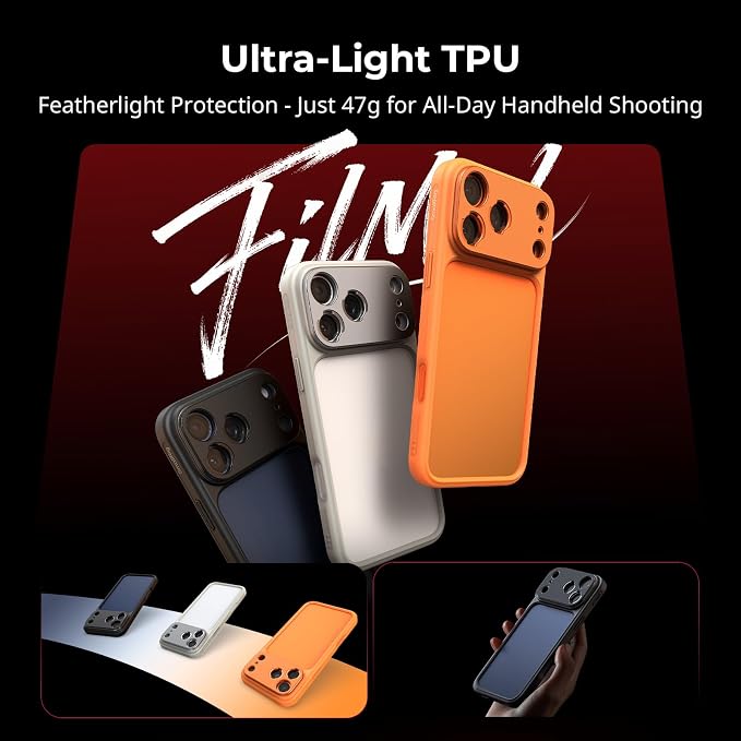 SmallRig FilMov Bumper Phone Case for iPhone 17 Pro Max, Hollow Back Design with Lens Backplate, 67mm Filter Adapter Compatible with Phone Gimbal Stabilizers, for DJI for Insta360, Black - 5793 - Image 7