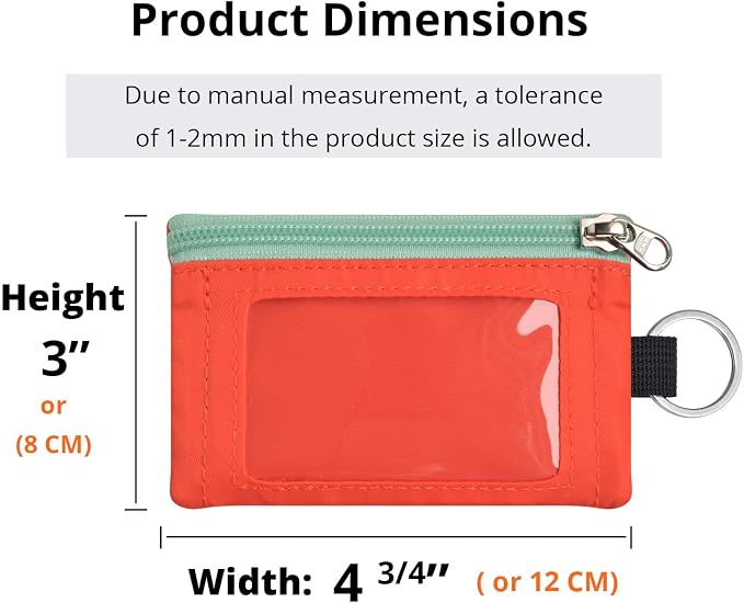 RFID Blocking Travel Wallet with Adjustable Lanyard, Small Nylon Zipper Pouch and Badge Holder for ID, Credit Cards, Cash, Keys, Commuters (Blazing Orange) - Image 3