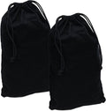 ZENPAC Cloth Bags, Black Duster Flannel Boot Storage with Drawstring Closure, Washable Breathable Cotton Fabric for Shoe, Luggage, 12.5x20.5, 2 Pack by Zenpac