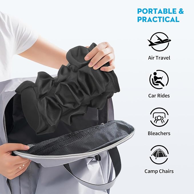 Airplane Seat Cushion for Long Flights, Inflatable & Portable Travel Cushion for Tailbone Pain Relief, Pressure Relief Car Seat Cushion for Office Chair and Wheelchair Use - Image 6