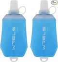 WRELS 200ml/350ml/500ml Collapsible Soft Flask,BPA Free Folding Soft Water Bottle with Hanging Ring,Lightweight TPU Hydration Flask for Running Marathon Cycling Hiking(200ml-2 Packs) by WRELS