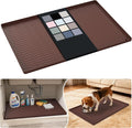 URMONA Waterproof Silicone Under Sink Mat 28'' x 19'' Shelf Liner for Kitchen and Bathroom, Cabinet and Counter Protector, Storage and Organizers, Litter Mat, Pet Cat Puppy Essentials(Brown) by URMONA