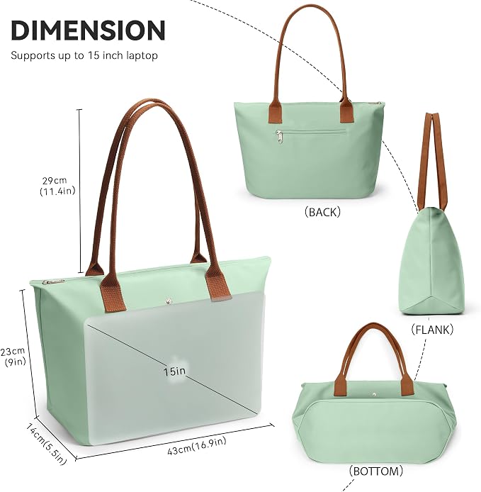 KALIDI Tote Bag for Women Nylon Top-Handle Purse,Large Capacity Shoulder Hobo handBag with Zipper Leisure Foldable Weekend - Image 5