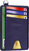 Slim Minimalist Front Pocket Wallet, RFID Blocking Credit Card Holder Wallet with Detachable D-Shackle for Men Women by Ecovision