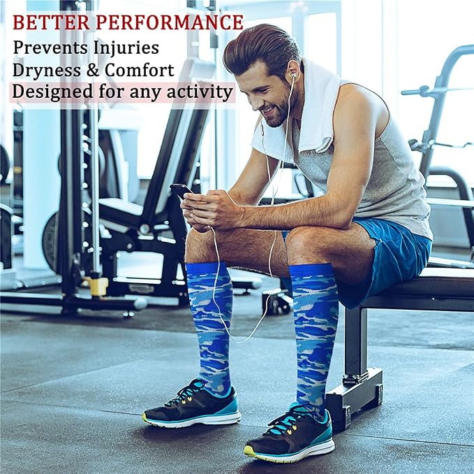 CHARMKING Compression Socks for Women & Men Circulation (8 Pairs) 15-20 mmHg Best Calf Socks Support for Athletic Cycling - Image 3