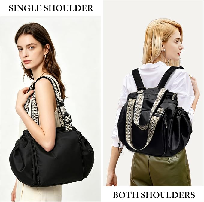 Expandable Shoulder Bag | Water Resistant, Foldable Carry On, Reinforced Zipper, Extended Shoulder Strap, Multi-purpose Gym Sports Weekend Crossbody - Image 2