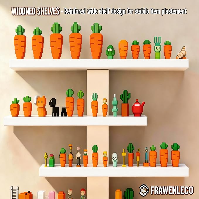 No Drill Floating Shelf for Wall, 7-Tier Wall Mounted Organizer, Damage-Free Display Shelf for Collectibles, Figures, Bathroom Kitchen Storage, White - Image 4