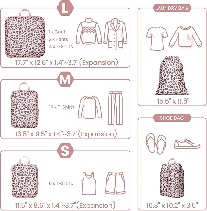 Cambond Compression Packing Cubes for Travel Women - Lightweight Luggage Organizers Bag Packing Cubes for Carry on Suitcases - Image 2