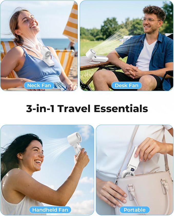 MORECORE Portable Handheld Fan with Ice Cooler, [Instant Chill to 50℉] Birthday Gifts for Men Mom Women Grandma Her Hot Flash, 5000mAh Cooling Fan, Camping Beach Cruise Travel Essentials 2026 - Image 7