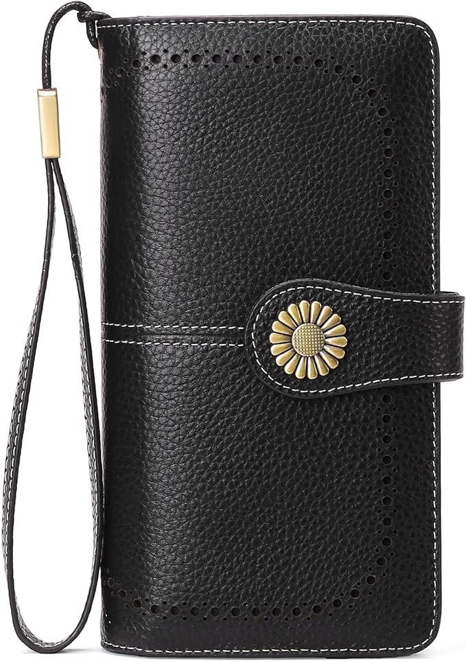 SENDEFN Wallets for Women Leather Credit Card Holder with RFID Blocking Large Capacity Wristlet | with RFID Blocking by SENDEFN
