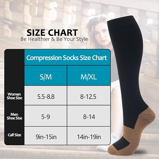 fenglaoda Compression Socks for Women Men 3 Pairs Graduated Compression Support Circulation Socks for Nurses - Image 3