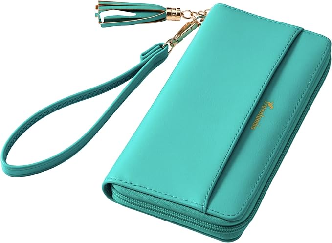Travelambo Wristlet Wallet Women RFID Bifold Large Capacity Clutch Purse | Tassel, Zipper Coin Pocket, Card Holder Wallet, Gifts for Women by Travelambo