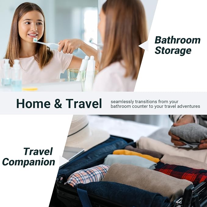 Nincha Compact Electric Toothbrush Travel Case, EVA Protective Storage Bag for Philips Sonicare/Oral-B, Waterproof Portable Carrying Case with Mesh Pocket & Elastic Bands (Smoky Pink) - Image 7