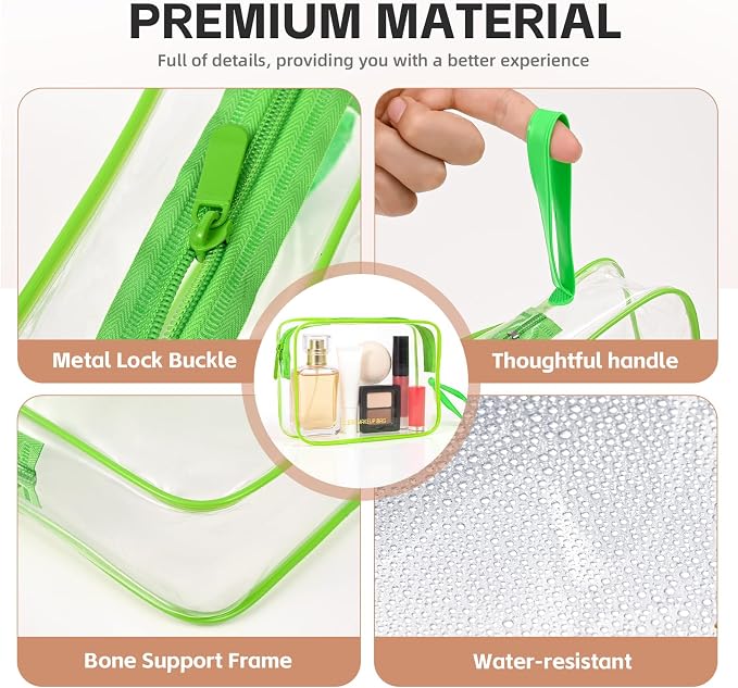 Icramsy Clear Makeup Bag,2 Pack TSA Approved Toiletry Bag for Women & Men | Portable Handheld Design, Waterproof, Airport Airline Compliant, Clear Toiletry Cosmetic Bag - Image 3