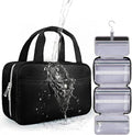 Travel Hanging Toiletry Bag for Women - Waterproof Cosmetic Organizer with Clear Window, Lightweight Bathroom Bags for Essentials, Makeup, Shampoo, Toiletries Black, Medium by Chakipee