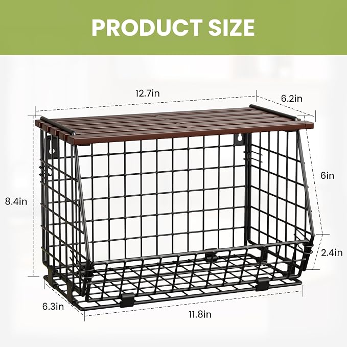Hanging Fruit Basket for Kitchen, 3 Pack Vegetable Produce Basket | Wall Mounted & Countertop Wire Storage Basket for Potato Onion Fruits Vegetables, Pantry Organizers Storage - Image 6