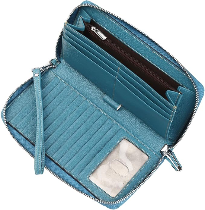 Small Compact Women Wallet RFID Blocking Genuine Leather Bifold Purse with ID Windows - Image 4