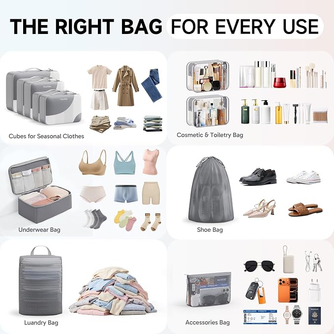 OlarHike 11 Set Packing Cubes for Travel,Gifts for Women Mom,Anti-Tearing Suitcase Organizer,with Over 1000 pcs Mesh Holes,Vacation Essentials & Accessories for Cruise Ship - Image 8