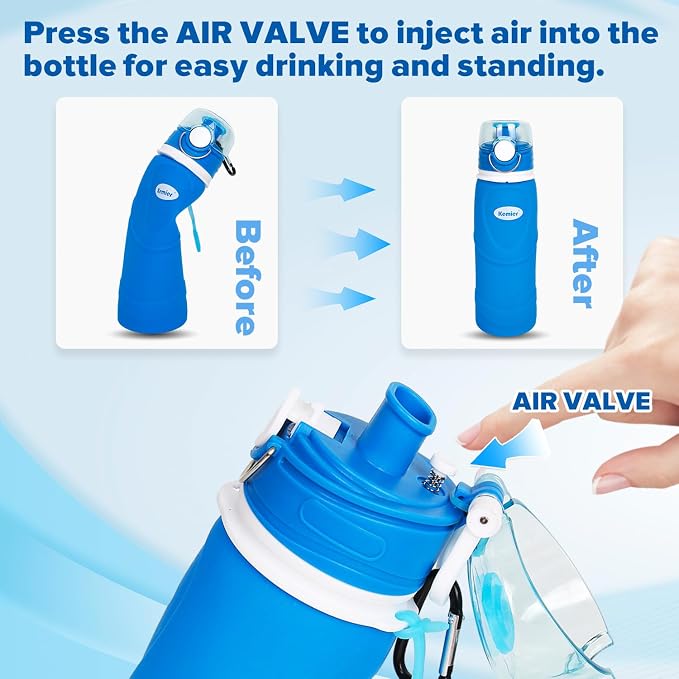 Collapsible Silicone Water Bottles-750ML,Medical Grade,BPA Free Travel Water Bottle Can Roll Up,26oz,Leak Proof Foldable Sports & Outdoor Water Bottles - Image 4