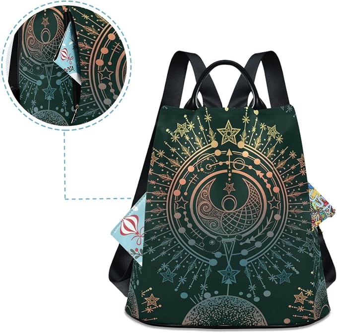 ALAZA Moon & Star Alchemy Magical Backpack Purse for Women Anti Theft Fashion Back Pack Shoulder Bag - Image 4
