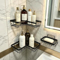 Shower Caddy 3 Pack, No Drilling Adhesive Bathroom Organizer Shelf Rack, Corner Shower Shelf with Hooks for Home Decor & Storage by Unknown
