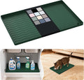 URMONA Waterproof Silicone Under Sink Mat 16'' x 10'' Shelf Liner for Kitchen and Bathroom, Cabinet and Counter Protector, Storage and Organizers, Litter Mat, Pet Cat Puppy Essentials(Green) by URMONA