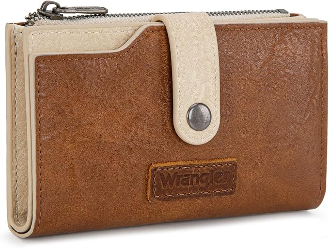 Wrangler Wallet for Women Bifold Card Holder with Zipper and ID Window - Image 4