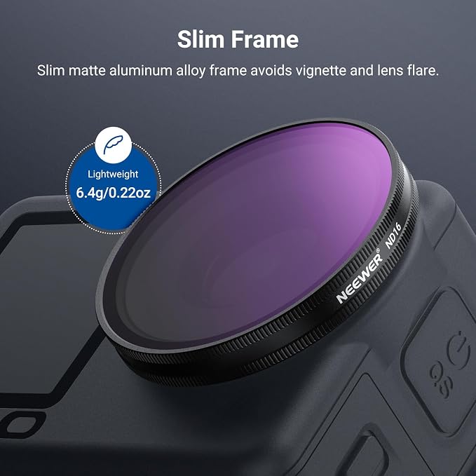 NEEWER CPL ND Filter Set Compatible with DJI Osmo Action 6 Only, Snap On 4 Pack ND8/16/32 Adjustable Circular Polarizing Lens Filters Multicoated Action Camera Photography Accessories with Lens Cap - Image 6