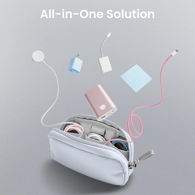 tomtoc Electronics Organizer Travel Case, Cable Organizer for Essentials | Water Resistant Tech Pouch Accessories Travel Bag Carry Storage for Cord, Phone, Cables, Airpods, USB Drive, Daily Items - Image 8