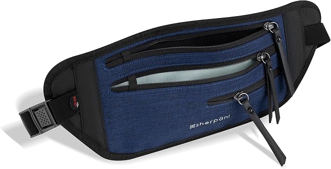 Sherpani Jett, Travel Money Belt, Secure Waist Bag, Slim Passport Holders, Blocking Hidden Wallet Belt Bag, Fanny Pack for Women, Travel Gift, RFID Protection (Indigo Lite) - Image 5