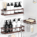 Shower Caddy Adhesive, Rustproof Shower Organizer with Soap Holder, Large Capacity Shower Shelves for Inside Shower, No Drilling Bathroom Organizers and Storage for Home Decor（3 Pack Bronze） by YASONIC
