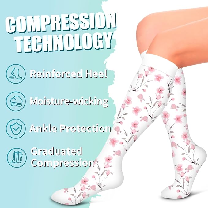 Compression Socks for Women & Men Circulation(6 pairs)-Graduated Supports Socks for Running, Athletic Sports - Image 6