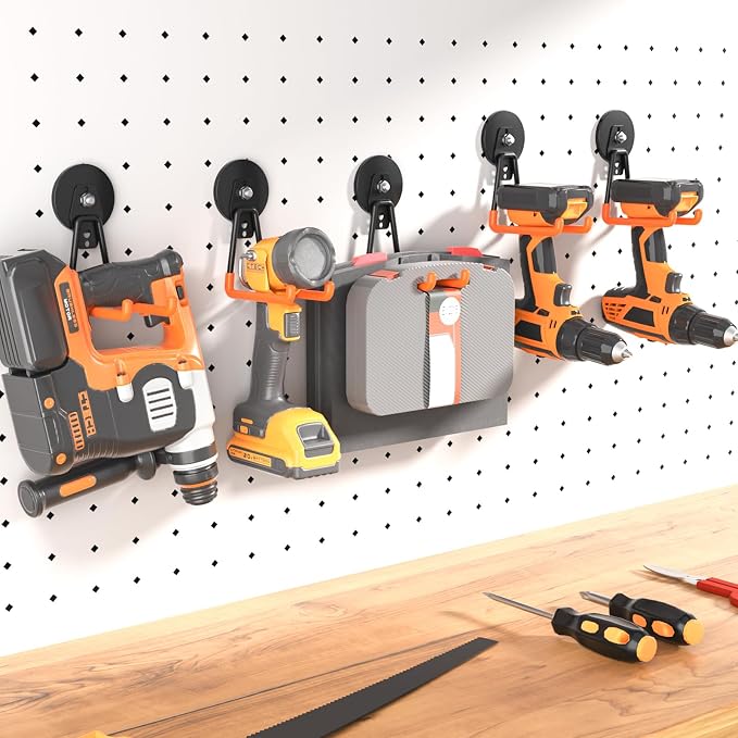Heavy-Duty Storage Magnetic Hooks，No Need for Drilling, with Anti-Slip Coating, Suitable for Garages, Workshops, Kitchens, Storage Cabinets, RVS, Garden Tool Storage (Orange 3 pro) - Image 2