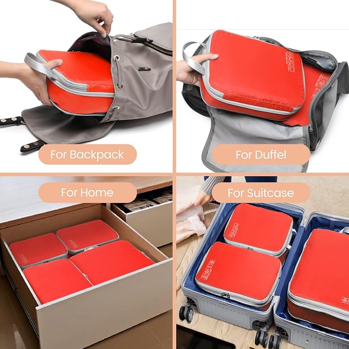 Cambond Compression Packing Cubes for Travel - Luggage Suitcase Organizer | Compression Zip Design for Space-saving, Expandable, Lightweight, Keep Clothes Sorted, Luggage Space Tidy, Carry on Pack Fast - Image 9