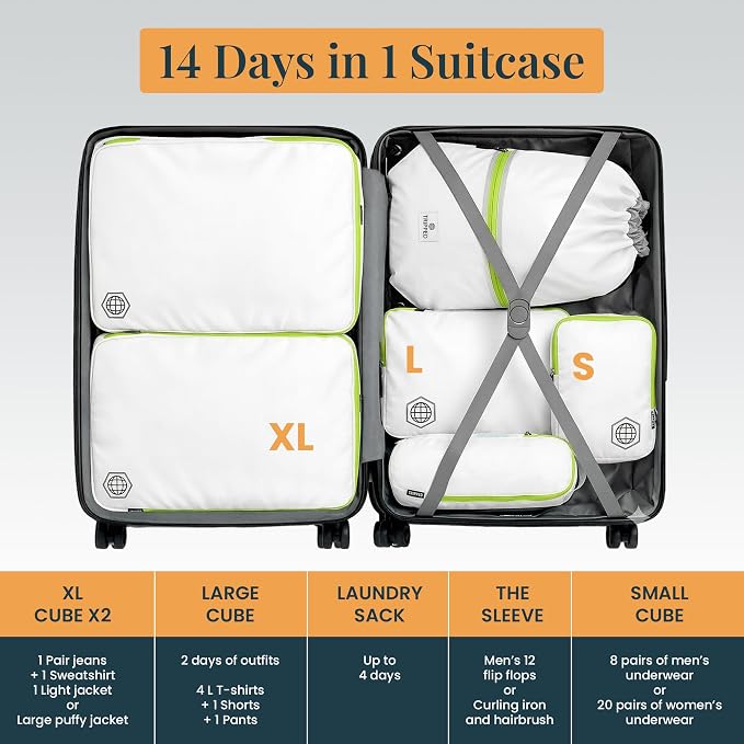 TRIPPED Travel Gear Extra Large Compression Packing Cubes 6-Piece Set - Image 6