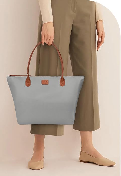 GAYI URBAN Nylon Tote Bag for Women, Large Foldable Weekend Hobo Purses for Women, Shoulder Tote Handbags with Zipper | Nylon - Image 2