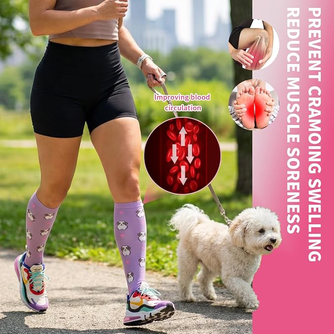 Sooverki Compression Socks for Women & Men 6 Pairs is Best Supportive Knee High Stockings for Circulation, Travel, Nurses - Image 5