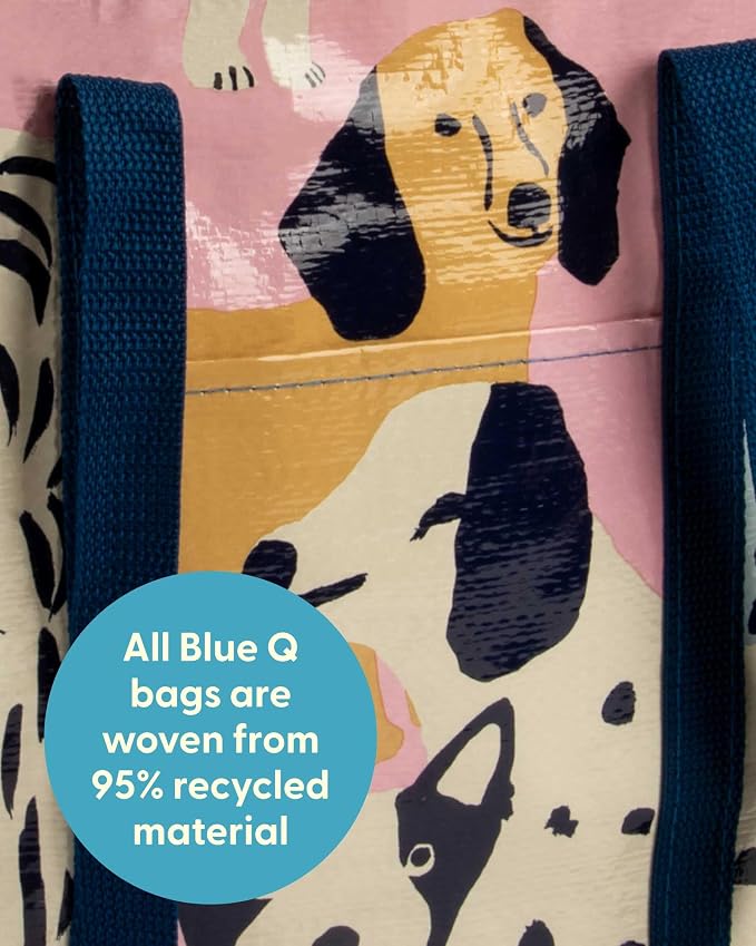 Blue Q Reusable Shoulder Tote Bag – Carry Everywhere Bag with a Hefty Zipper, Durable, Fun Design, 95% Recycled Material - Image 3